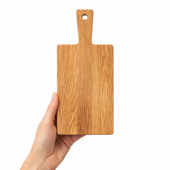 HOCHO Snijplank met Handvat – Eikenhout – 340x150x9 mm – Hard Wax