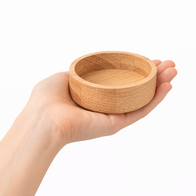 HOCHO Eikenhouten Snack Kom – Ø 102x40 mm – Hard Wax Afwerking