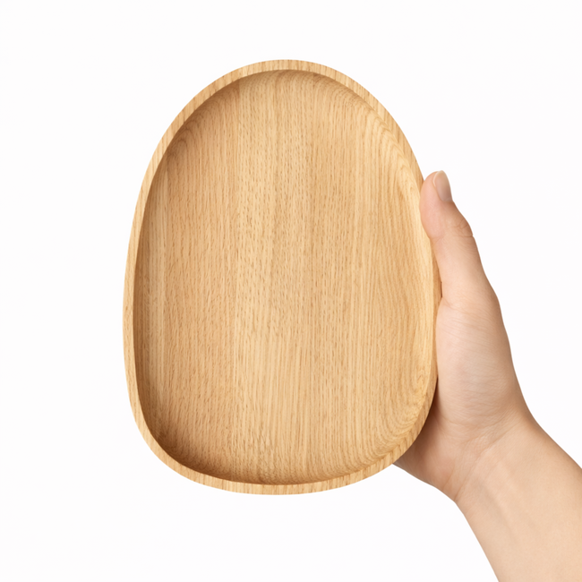 HOCHO Massief Eiken Houten Dienblad – 250x180x15 mm – Hardwax Bescherming – Voor Snacks en Decoratie