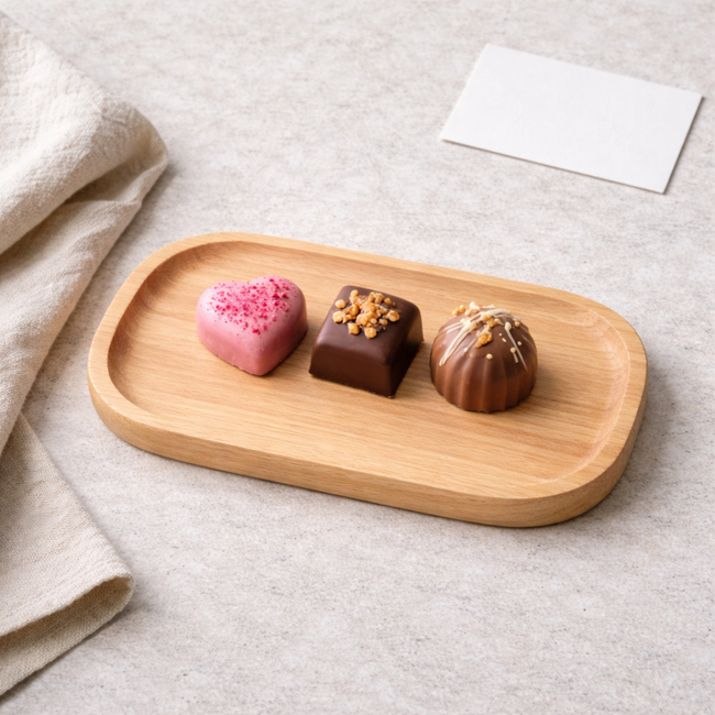 HOCHO Beuken Houten Dienblad – 200x100x15 mm – Hardwax Bescherming – Met Silicone Voetjes