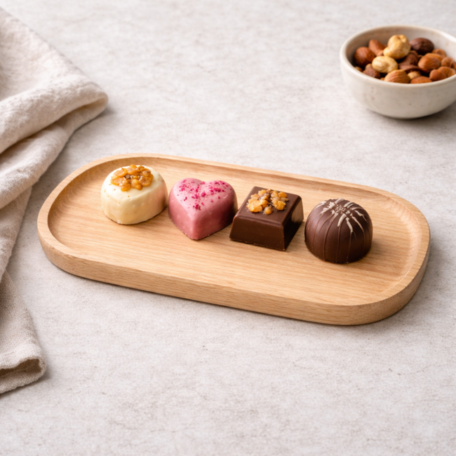 HOCHO Beuken Houten Dienblad – 250x120x15 mm – Hardwax Bescherming – Met Silicone Voetjes