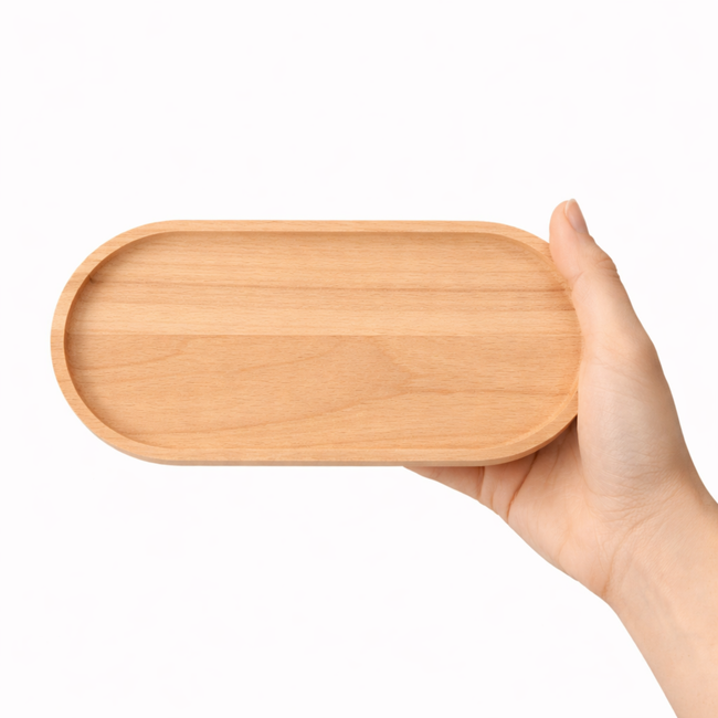 HOCHO Beuken Houten Dienblad – 250x120x15 mm – Hardwax Bescherming – Met Silicone Voetjes