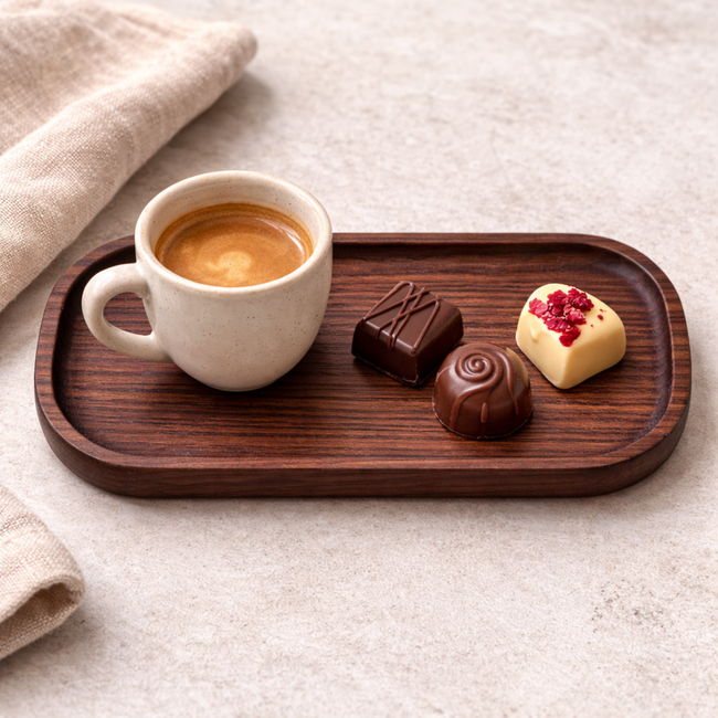 HOCHO Essenhouten Serveer Dienblad – 250x120x15 mm – Hardwax Bescherming – Luxe Design