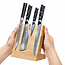 HOCHO Eiken Magnetisch Messenblok – 230x100x230 mm – Voor 4 Messen