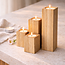 HOCHO Eikenhouten Waxinelichthouders – Set van 4  –  Stijlvol