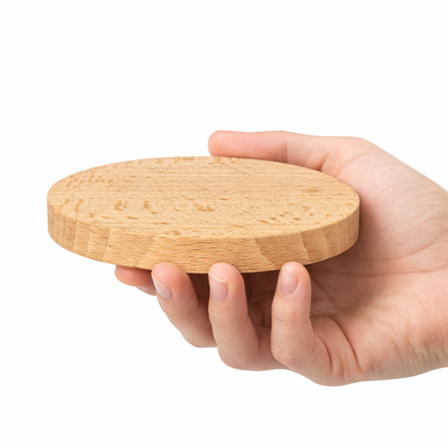 HOCHO Beukenhouten Onderzetter Ø100mm – Tijdloos Design & Hoogwaardige Afwerking