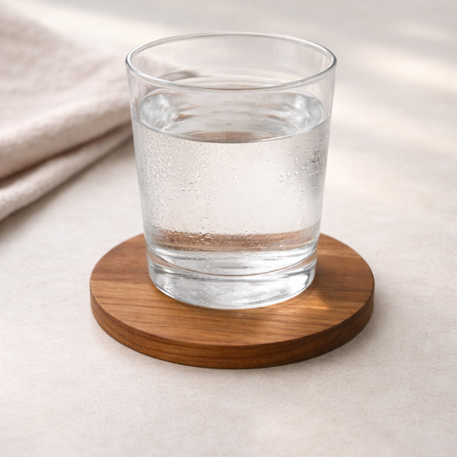 HOCHO Thermo–Essenhouten Onderzetter Ø100mm –Tijdloos Design & Duurzaam