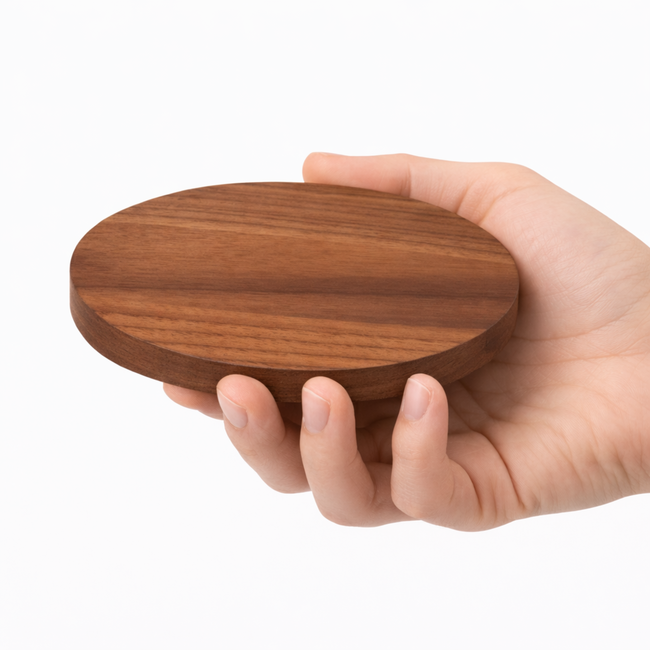 HOCHO Thermo–Essenhouten Onderzetter Ø100mm –Tijdloos Design & Duurzaam