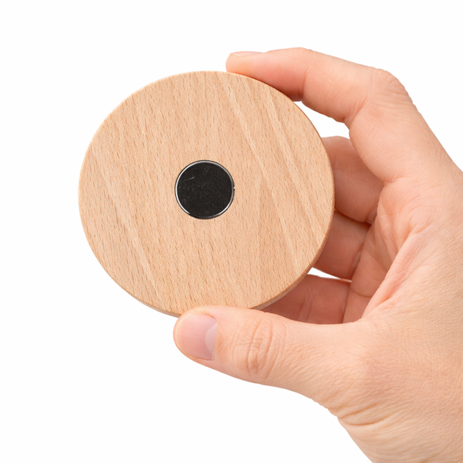 HOCHO Beukenhouten Koelkastmagneet ∅60 mm – Stijlvol en Personaliseerbaar