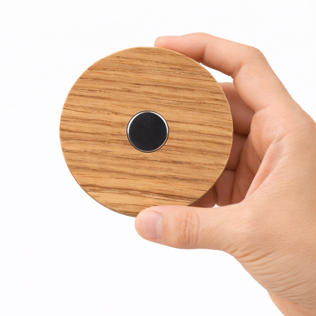 HOCHO Eikenhouten Koelkastmagneet ∅60 mm – Chique en Personaliseerbaar