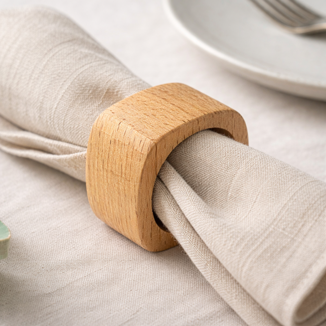 HOCHO Eikenhouten Servetring ∅50 mm – Elegante Tafeldecoratie