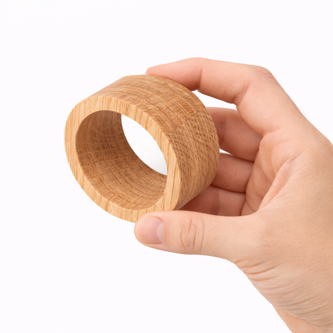 HOCHO Eikenhouten Servetring ∅50 mm – Elegante Tafeldecoratie