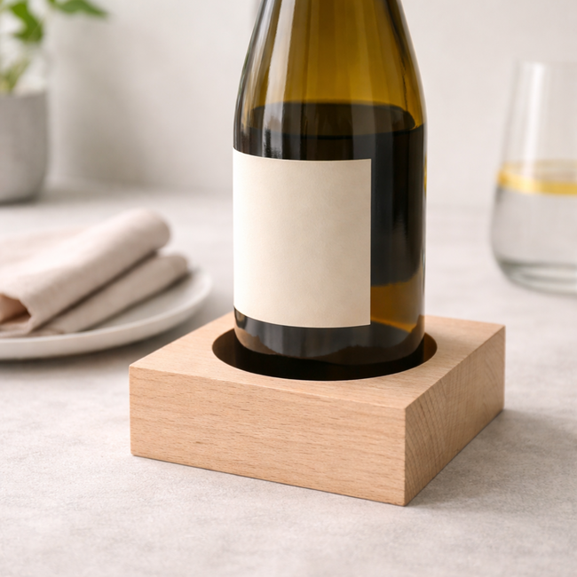HOCHO Beukenhouten Wijnhouder 110x110x40 mm – Perfect voor Wijnliefhebbers