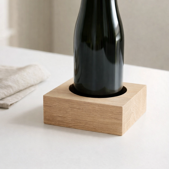HOCHO Eikenhouten Wijnhouder 110x110x40 mm – Elegant en Functioneel
