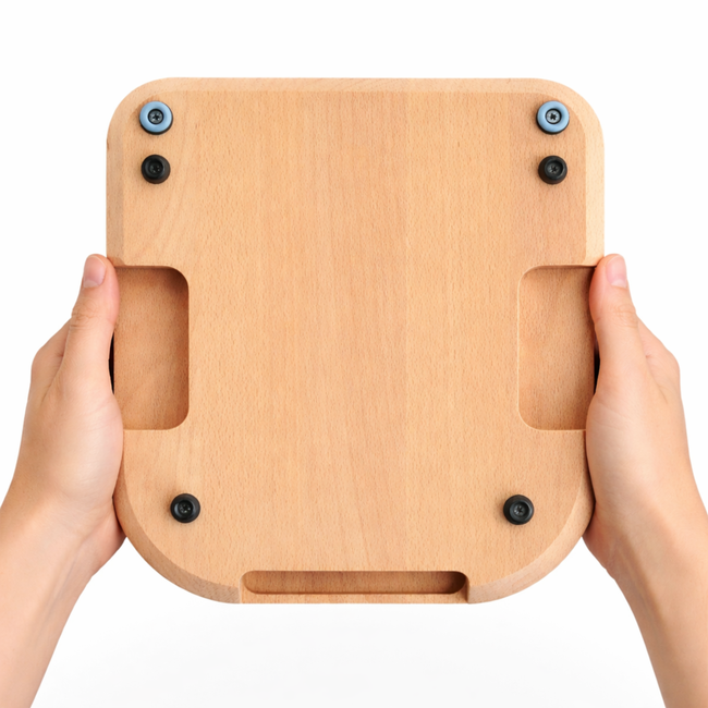 HOCHO Sliding Board – Beukenhout – 340x300x20 mm – Voor Thermomix TM5 & TM6 – Met Glijders en Voetjes