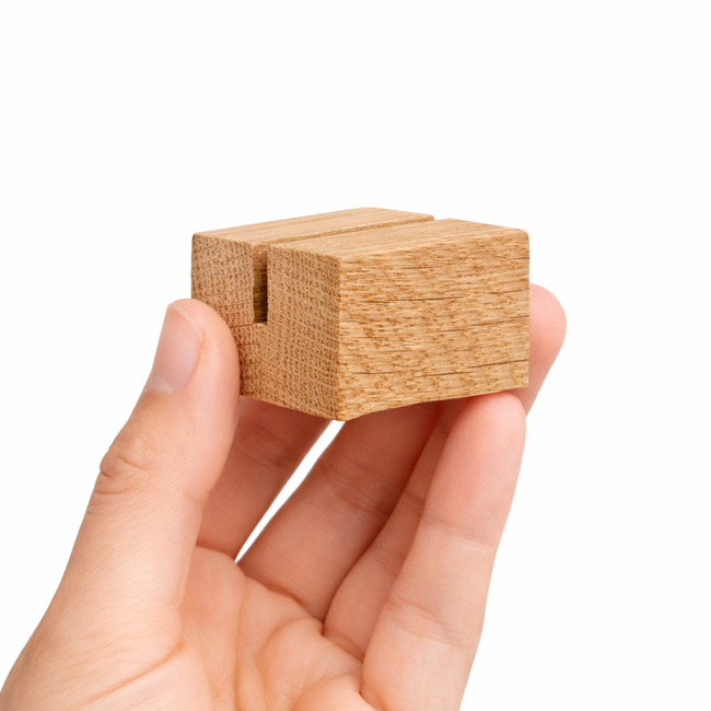 HOCHO Eikenhouten Mini Kaartenhouder 34 mm – Stijlvolle en Functionele Display