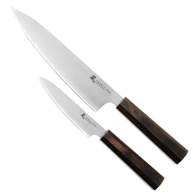 Yaxell Hana – 2-delige Messenset – Damaststaal – MOVAX – Universeelmes & Koksmes – Handgemaakt in Japan