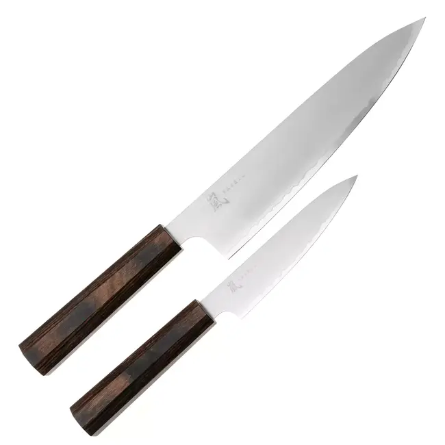 Yaxell Hana – 2-delige Messenset – Damaststaal – MOVAX – Universeelmes & Koksmes – Handgemaakt in Japan