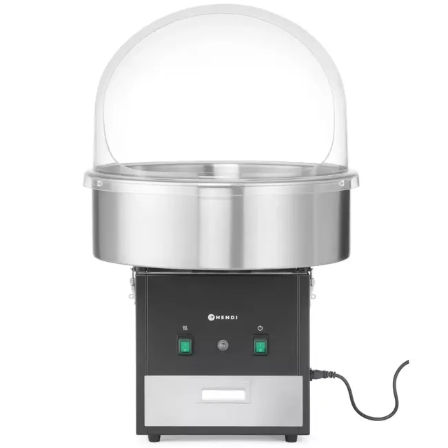 HENDI Suikerspinmachine zwart 1130 W met rvs kom en handige lade
