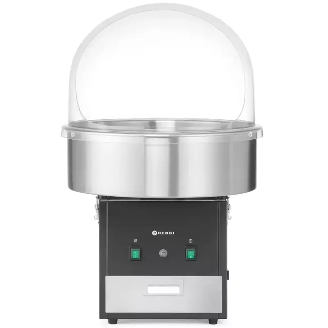 HENDI Suikerspinmachine zwart 1130 W met rvs kom en handige lade