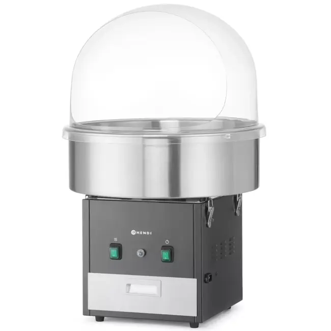 HENDI Suikerspinmachine zwart 1130 W met rvs kom en handige lade