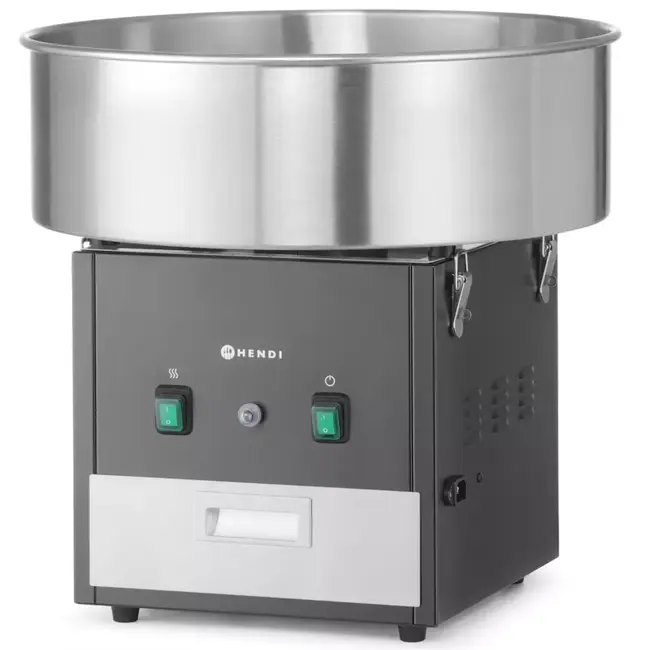 HENDI Suikerspinmachine zwart 1130 W met rvs kom en handige lade