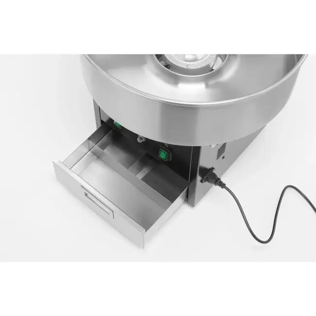 HENDI Suikerspinmachine zwart 1130 W met rvs kom en handige lade