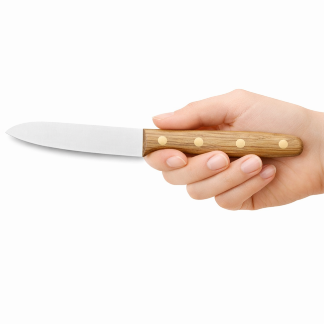 Robert Herder Steakmes – Breed – RVS – Glad – Lemmet 11,8 cm – Heft Eikenhout