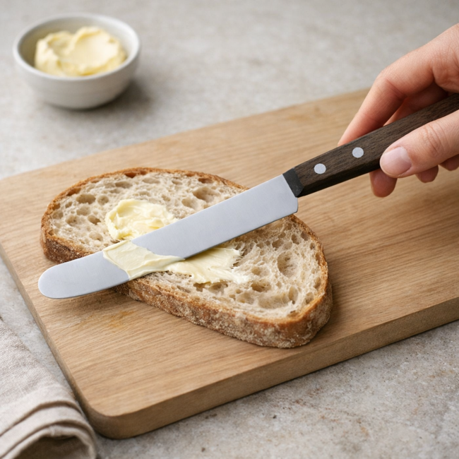 Robert Herder Ontbijtmes – Buckels – RVS – Classic 150 – Lemmet 130 mm – Heft Walnotenhout