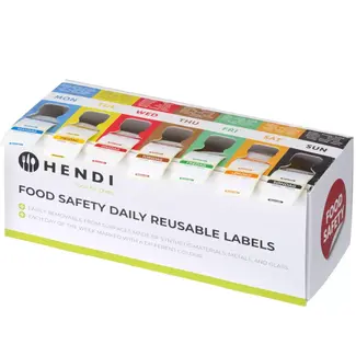 HENDI Voedselveiligheidsstickers met dispenser, 7000 stuks voor horeca
