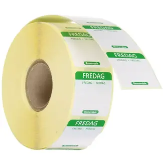 HENDI Verwijderbare voedselveiligheidsstickers vrijdag - 1000 stuks 25x25mm