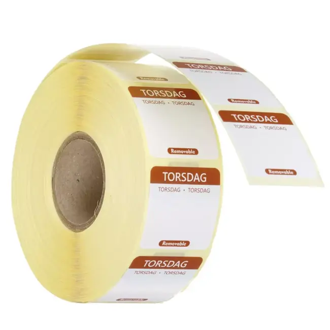 HENDI Verwijderbare voedselveiligheidsstickers donderdag - 1000 stuks 25x25mm