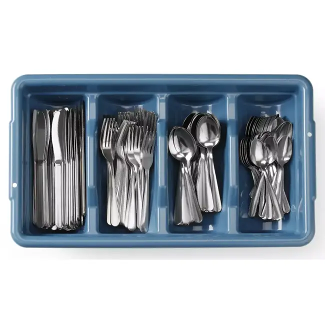 HENDI 200-delige bestekset met blauwe bestekbak 525 x 300 x 95 mm inclusief messen vorken lepels