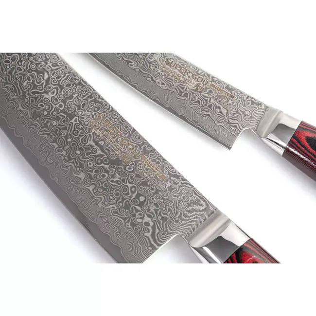 Yaxell Super Gou Messenset – Giftset – 2-delig – Koksmes 20 cm & Universeelmes 12 cm – 161 Lagen Damaststaal – SG2 Staal – 63 HRC – Canvas-Micarta Heft