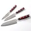 Yaxell Super Gou Messenset – Giftset – 3-delig – Santoku 16,5 cm, Klein Santoku 12,5 cm & Schilmes 8 cm – 161 Lagen Damaststaal – SG2 Staal – 63 HRC – Canvas-Micarta Heft