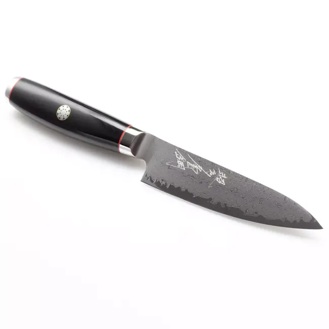 Yaxell Super Gou Ypsilon Universeelmes 12 cm – 193 Lagen Damaststaal – SG2 Staal – 63 HRC – Canvas-Micarta Heft – Japan