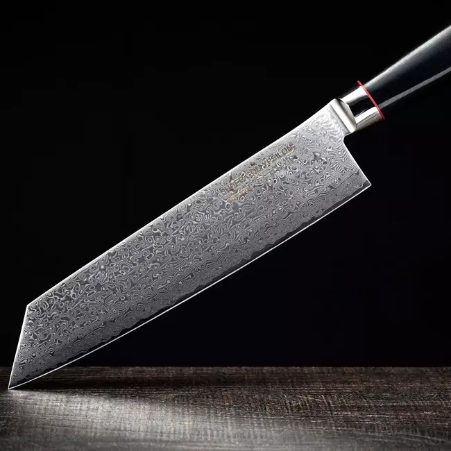Yaxell Super Gou Ypsilon Kiritsuke Koksmes 20 cm – 193 Lagen Damaststaal – SG2 Staal – 63 HRC – Canvas-Micarta Heft – Japan