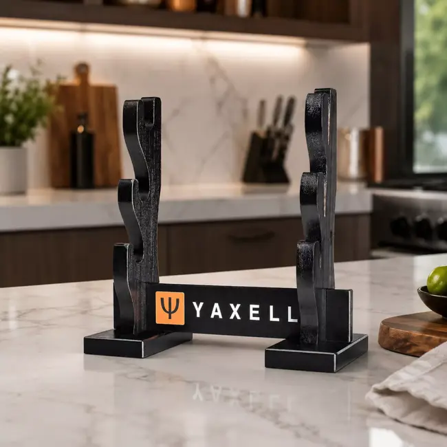 Yaxell Super Gou Ypsilon Katana Display – Houten Standaard voor 3 Messen