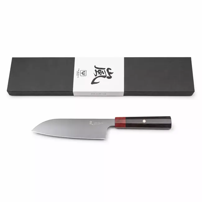Yaxell Rei Santokumes 16,5 cm – 69 Lagen Damaststaal – VG10 Damaststaal – 61 HRC – Pakkahout Heft