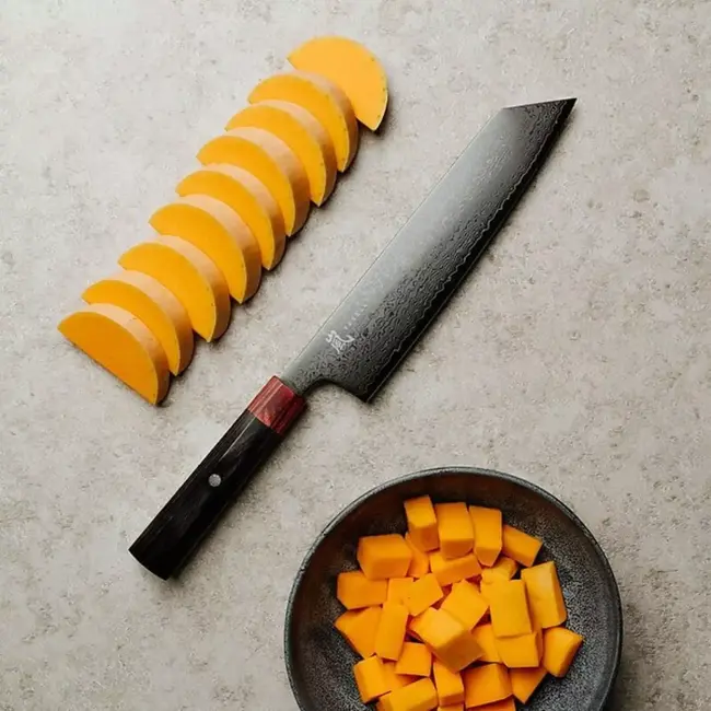Yaxell Rei Kiritsuke mes 20 cm – 69 Lagen Damaststaal – VG10 Damaststaal – 61 HRC – Pakkahout Heft