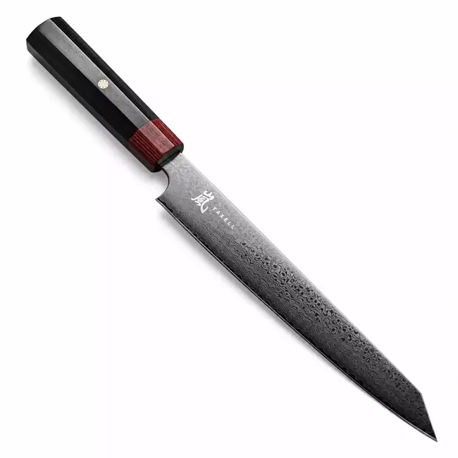 Yaxell Rei Sujihiki mes 23 cm – 69 Lagen Damaststaal – VG10 Damaststaal – 61 HRC – Pakkahout Heft