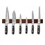 Yaxell Ran Messenset – 7-delig – Magnetische Messenhouder Walnoot met 6 Messen – 69 Lagen Damaststaal – VG10 Staal – 61 HRC – Canvas-Micarta Heft