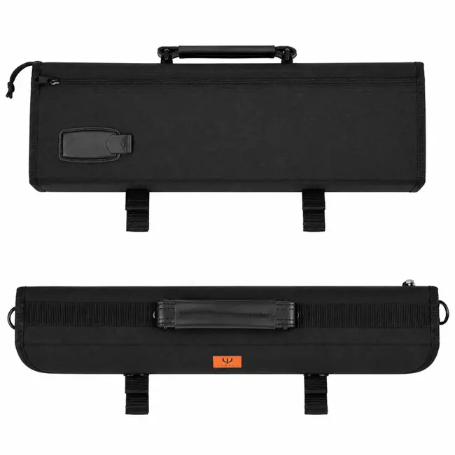 Yaxell Roltas – Ruimte voor 10 Messen – Stevige Polyester Tas met Vak voor Slijpstaaf – Inclusief Schouderriem – Bescherming & Opbergruimte