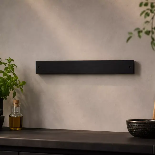 Yaxell Messenstrip van Bamboe Zwart 34,5 cm – Magnetisch en Duurzaam – Voor 5 Messen – Inclusief Bevestigingsmateriaal – Veilig en Elegant