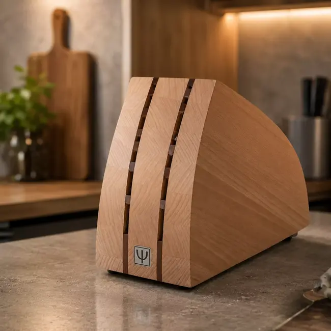 Yaxell Messenblok voor 6 Messen – Beukenhout – Veilig, Compact en Elegant Ontwerp