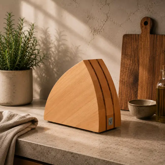 Yaxell Messenblok voor 6 Messen – Beukenhout – Veilig, Compact en Elegant Ontwerp