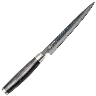 Yaxell Taishi Vleesmes 15 cm – VG-10 Staal – Hardheid 61 HRC – Tsuchime Afwerking – Gehamerd Lemmet – Zwart Pakka Beukenhout Handvat