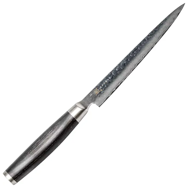 Yaxell Taishi Vleesmes 15 cm – VG-10 Staal – Hardheid 61 HRC – Tsuchime Afwerking – Gehamerd Lemmet – Zwart Pakka Beukenhout Handvat