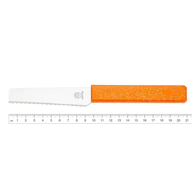 RÖR Solingen Oranje broodjesmes met kunststof greep, 10 cm lemmet en microslijp voor broodjes en beleg