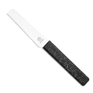 RÖR Solingen Zwart broodjesmes met kunststof greep, 10 cm lemmet en microslijp voor broodjes en beleg